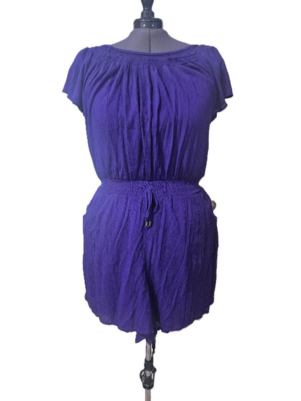 Faded Glory Purple Pull-on Romper SZ 2X (18W-20W)